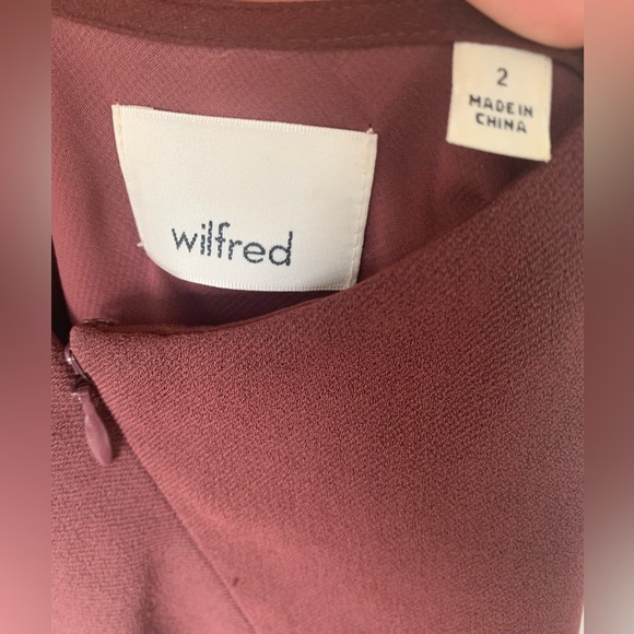 Wilfred Jeanie Burgundy/Maroon Open Back Fitted Dress Sz 2 - Picture 5 of 5